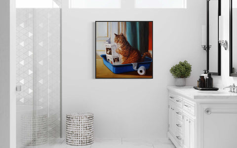 a picture of a cat sitting on a toilet in a bathroom