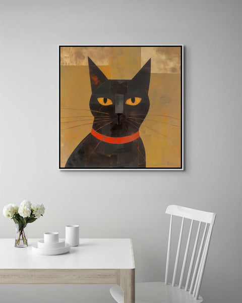 Black Cat with Orange Eyes