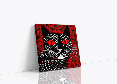 Black Cat with White Dots