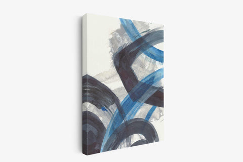 an abstract painting on a white wall