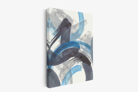 an abstract painting on a white wall