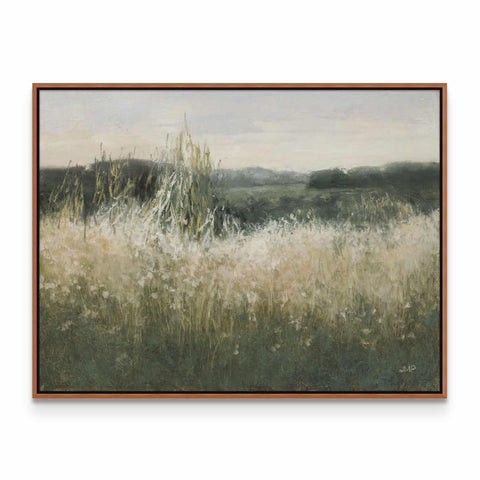 a painting of a field with tall grass
