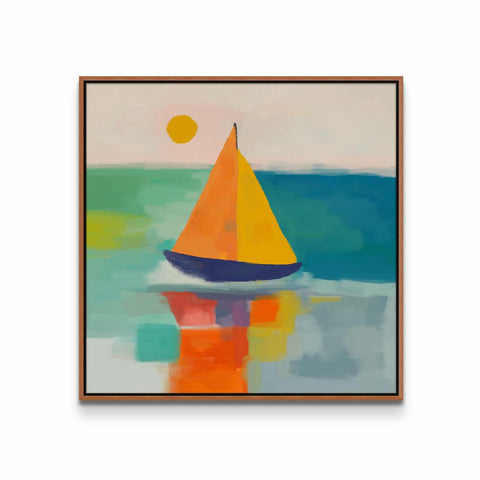 a painting of a sailboat in the water