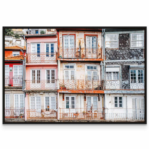 a group of buildings with balconies and balconies on them