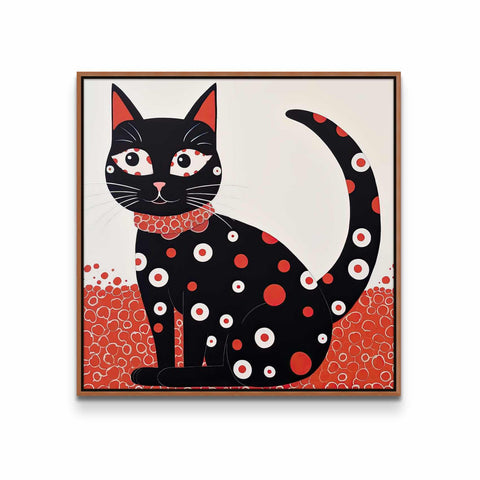 a painting of a black cat on a white background