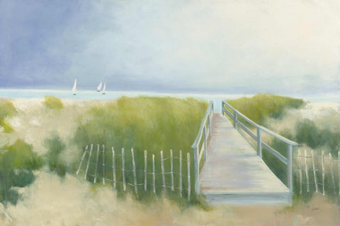 a painting of a path leading to a beach