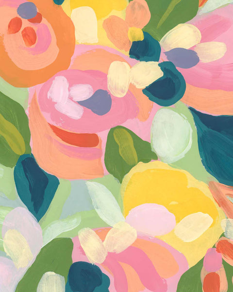 a painting of a bunch of colorful flowers