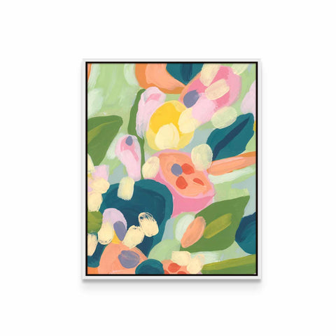 a painting of flowers on a white background