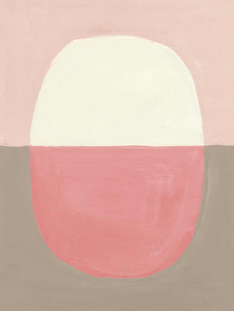 a painting of a pink and grey circle