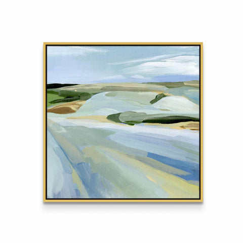 a painting of a landscape in a gold frame