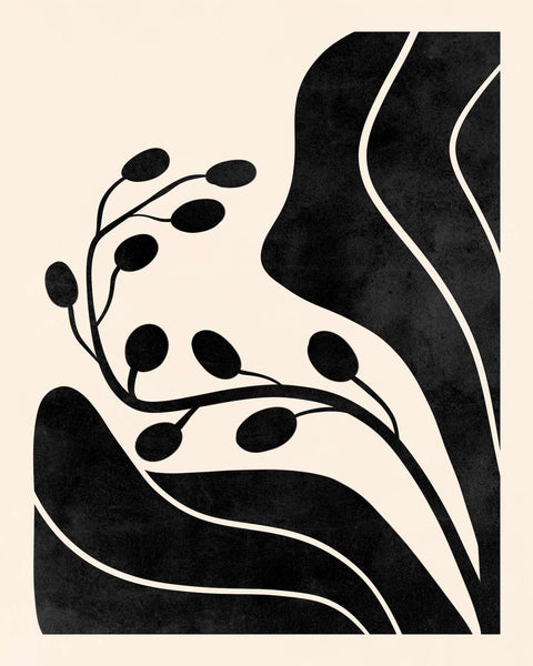 a black and white drawing of a plant