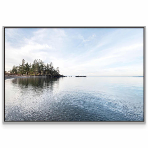 a picture of a body of water with trees in the background