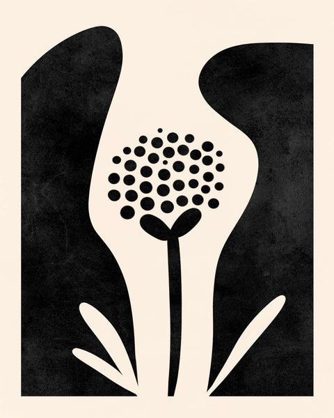 a black and white illustration of a flower