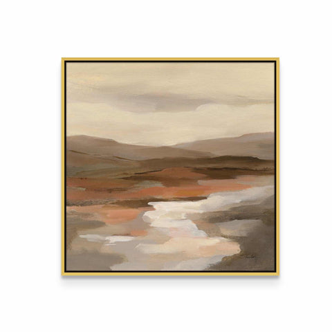 a painting of a landscape with a gold frame