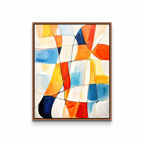 a painting of a colorful abstract design on a white wall