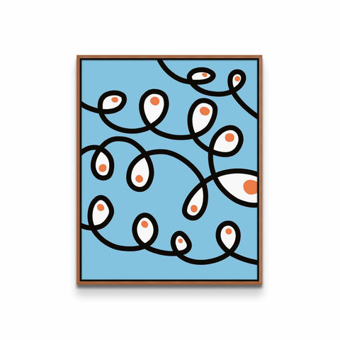 a picture of a blue and orange painting