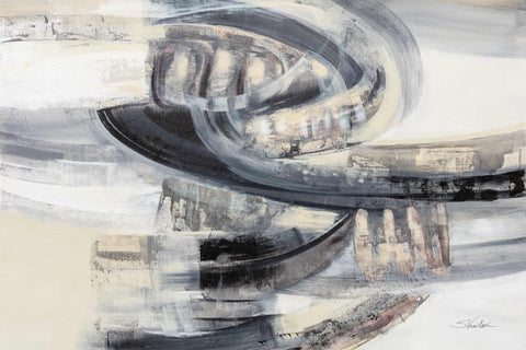 an abstract painting of a circular structure