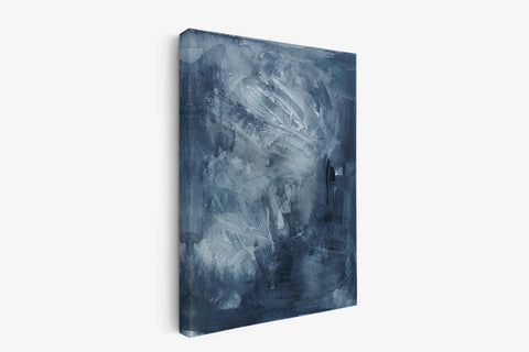 an abstract painting on a white wall