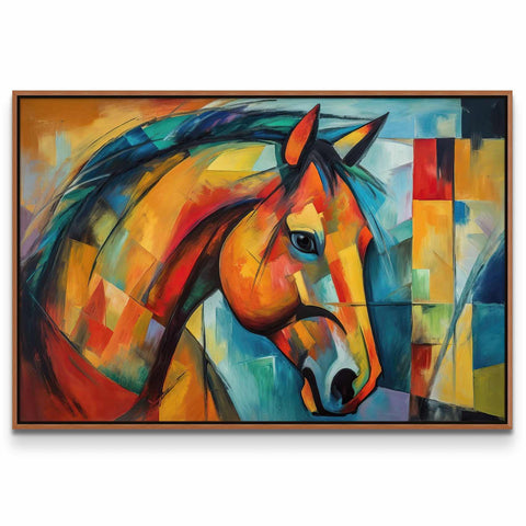 a painting of a horse on a wall