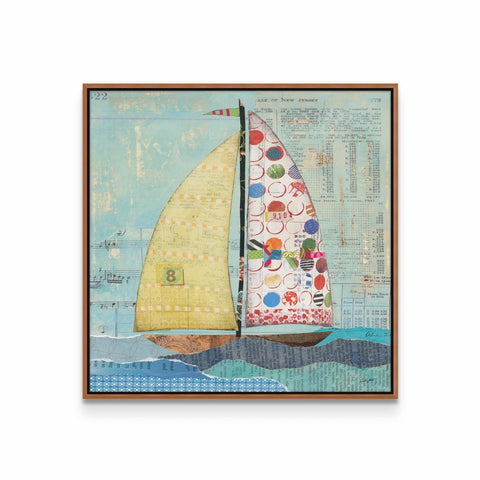 a painting of a sailboat in the ocean