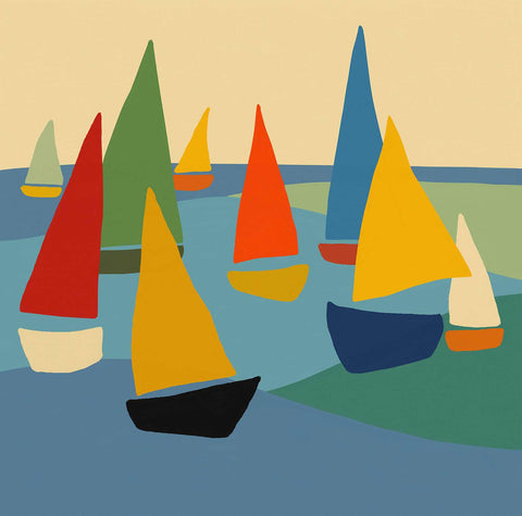 a group of sailboats floating on top of a body of water