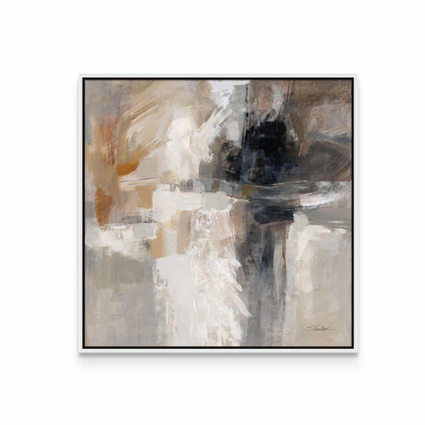 an abstract painting with a white background