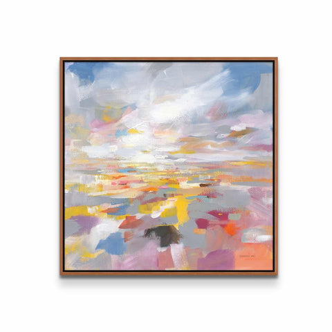 a painting of a colorful sky with clouds