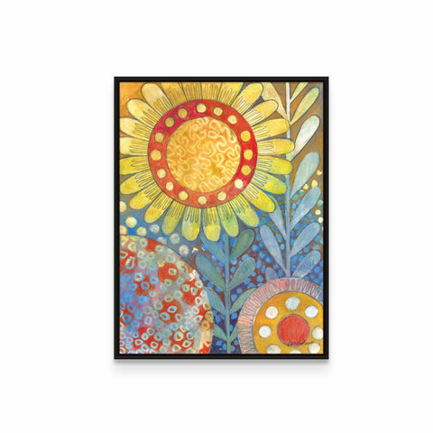 a painting of a sunflower on a white background