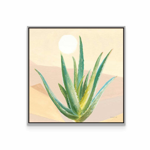 a painting of an aloei plant on a beige background