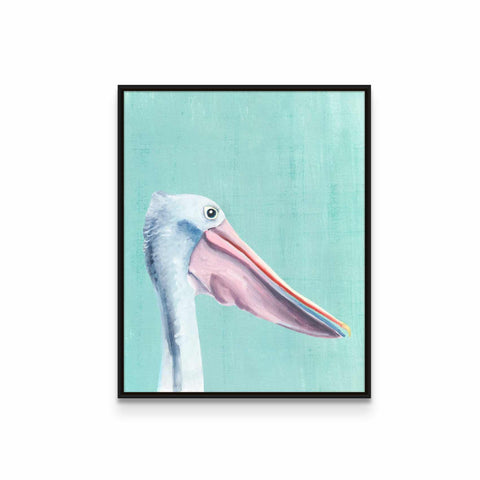 a painting of a bird with a long beak