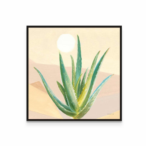 a painting of an aloei plant on a beige background