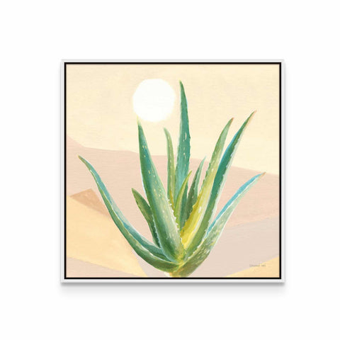 a painting of an aloei plant on a beige background
