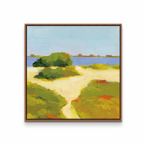 a painting of a path leading to a beach