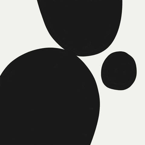 a black and white abstract painting with circles