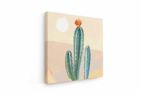 a painting of a cactus in the desert