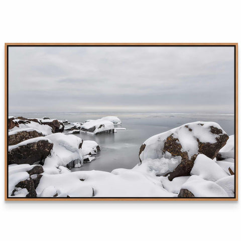 a picture of some rocks covered in snow