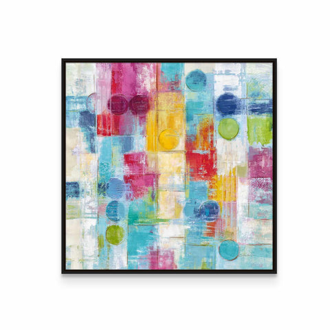 a painting of a multicolored abstract design