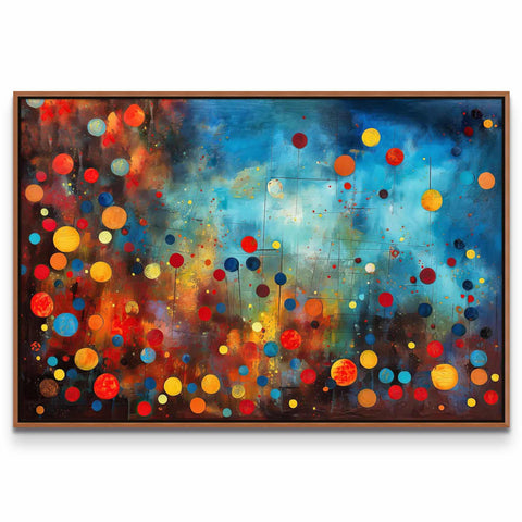 a painting with many different colored dots on it