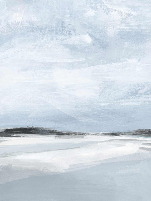 a painting of a white and gray landscape