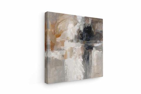 an abstract painting on a white wall