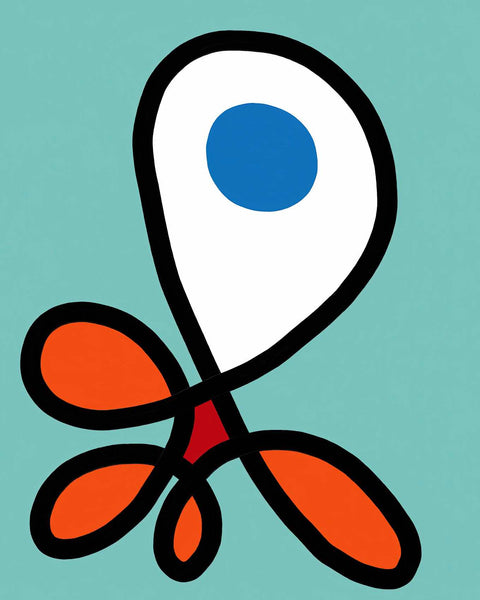 a picture of a blue and orange object on a blue background