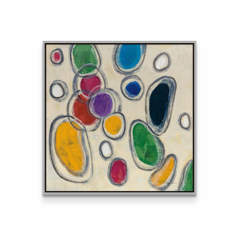 a painting of a multicolored abstract design