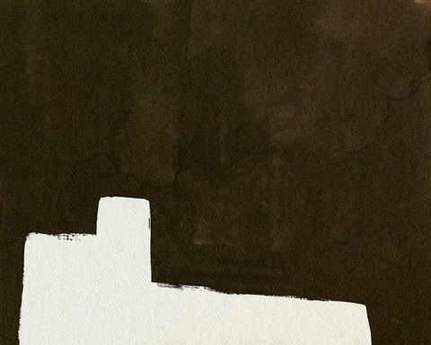 a painting of a white cross on a brown background